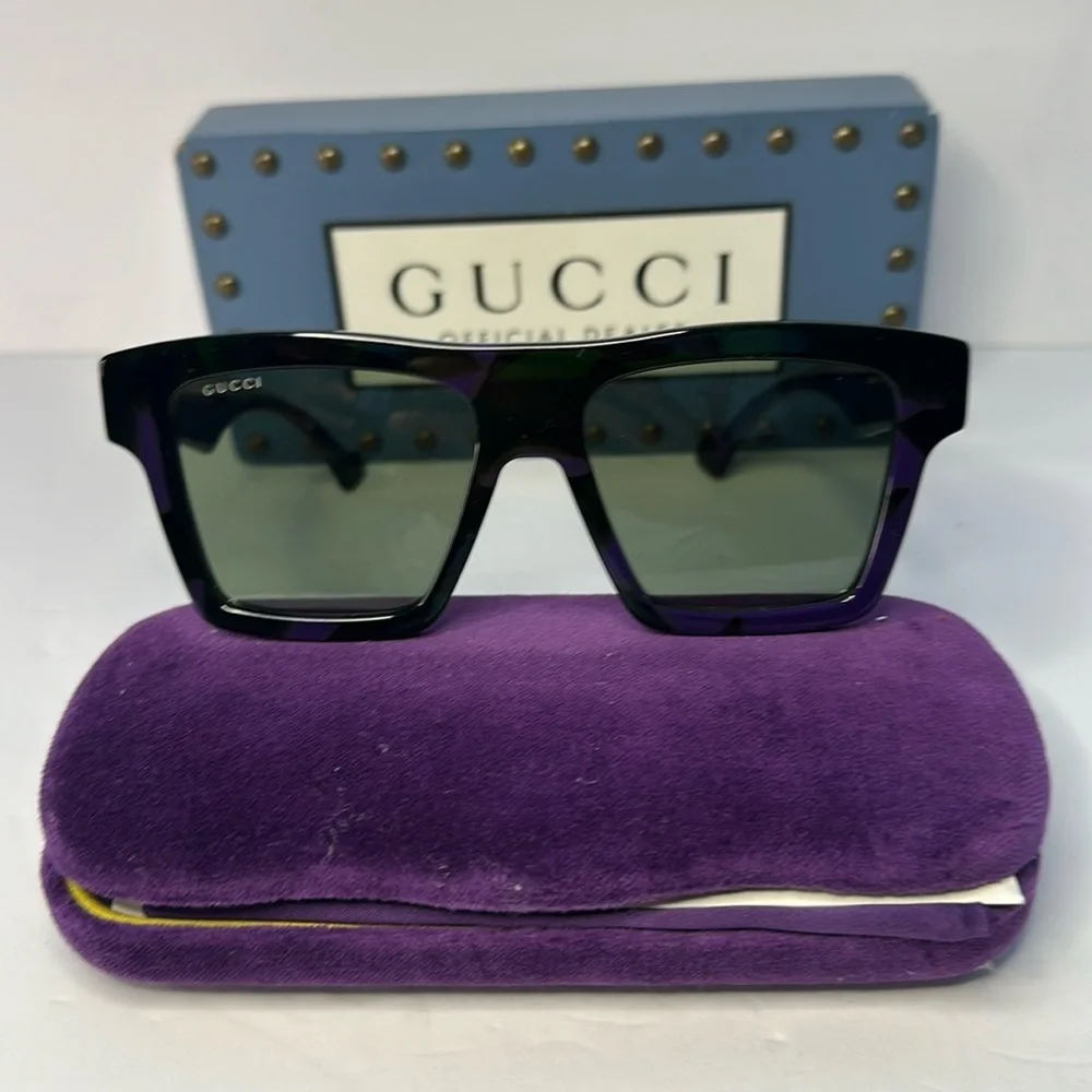 Gucci Men's GG0962Sm Acetate Rectangle Sunglasses